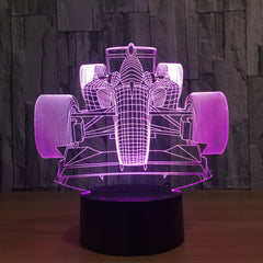 3D Racing LED Night Light – 7-Color Touch Control Lamp