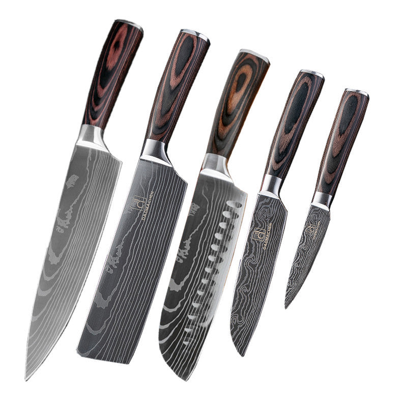 Damascus Style Kitchen Knife Set – Professional Chef Knives (3 to 10 Piece)