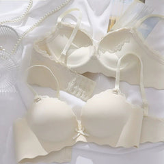 Seamless Wireless Push-Up Bra Set – No-Wire Lift for Small Bust