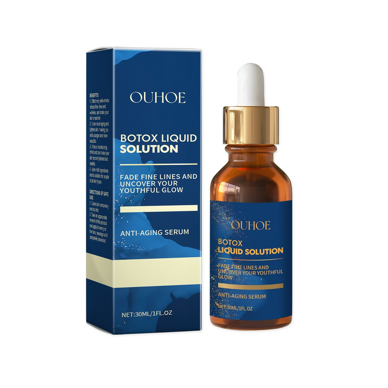 OUHOE Botox Liquid Solution packaging and serum bottle on a white background