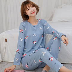 Women's Cute Long-Sleeve Pajama Set – Soft Cozy Loungewear (S-XXL)