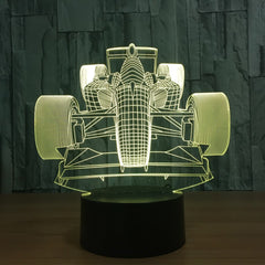 3D Racing LED Night Light – 7-Color Touch Control Lamp
