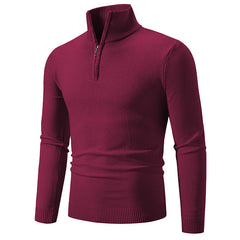 Men's Plus Size Fleece Zip Mock Neck Sweater