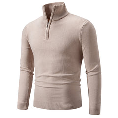 Men's Plus Size Fleece Zip Mock Neck Sweater