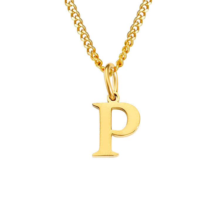 Personalized Initial Letter Necklace – 14K Stainless Steel (Gold, Rose Gold, Silver)