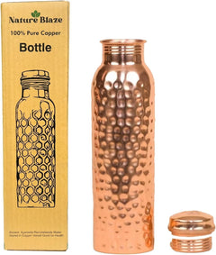 Billion Deals Copper Hammered Ayurvedic Water Bottle | 1000ml