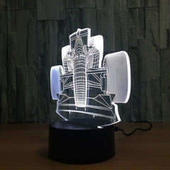 3D Racing LED Night Light – 7-Color Touch Control Lamp