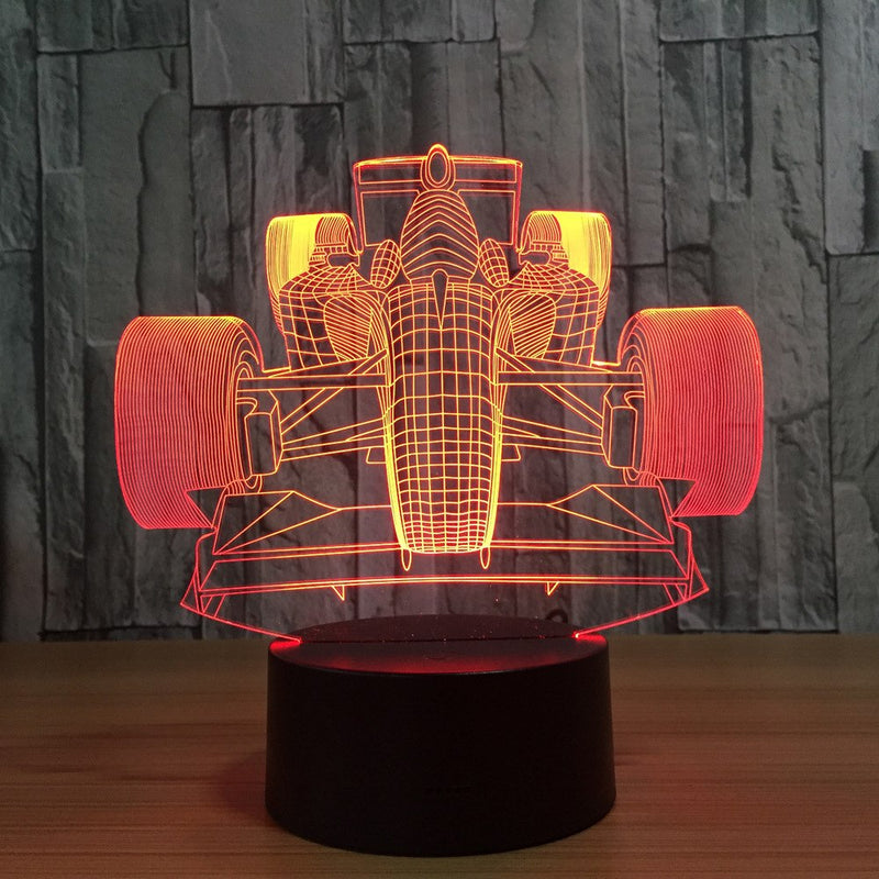 3D Racing LED Night Light – 7-Color Touch Control Lamp