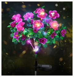 Azalea Flower LED Garden Light – Solar Outdoor Stake Lamp