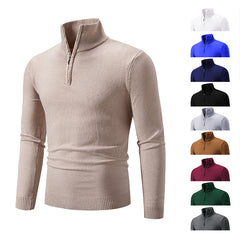 Men's Plus Size Fleece Zip Mock Neck Sweater