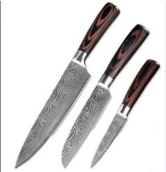 Damascus Style Kitchen Knife Set – Professional Chef Knives (3 to 10 Piece)