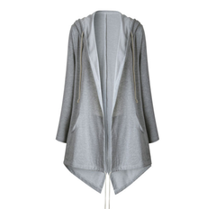 Light gray hooded jacket on a white background