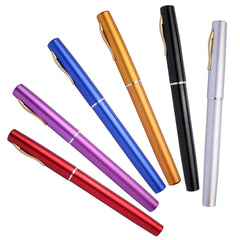 Set of colorful pens on a white background