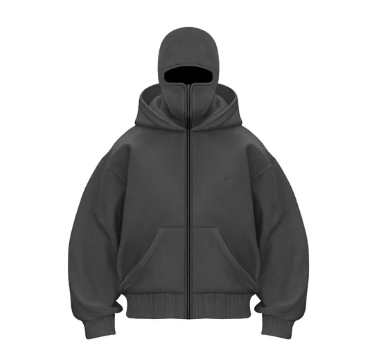 Loose High Collar Fleece Lined Hoodie