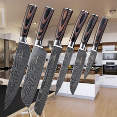 Damascus Style Kitchen Knife Set – Professional Chef Knives (3 to 10 Piece)