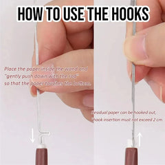Instructions on how to use hooks with text overlay on a white background