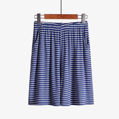 Plus Size Striped Loose Fitting Loungewear Shorts
