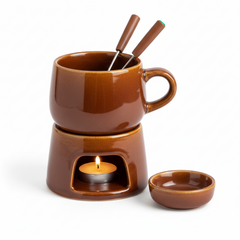 Fondue Mug Set – Personal Mini Fondue Pot with Warmer