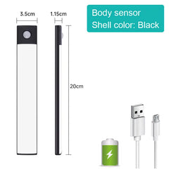 Measurement chart of a device with black shell, USB cable, and battery pack on a white background.