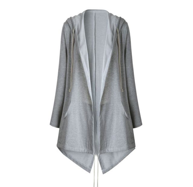Light gray hooded jacket on a white background