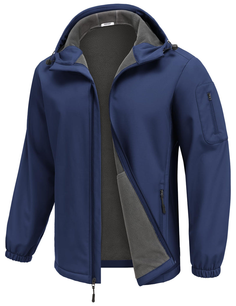 COOFANDY Men's Softshell Windbreaker Jacket – Fleece Lined, Waterproof