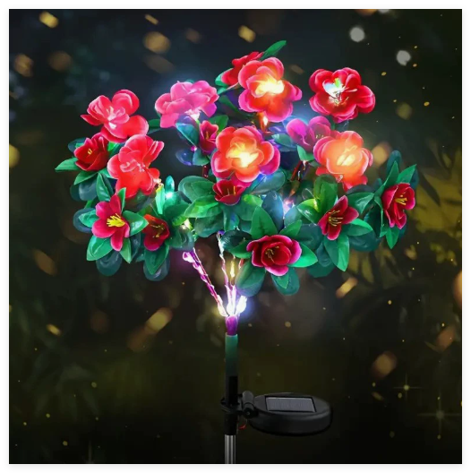 Azalea Flower LED Garden Light – Solar Outdoor Stake Lamp