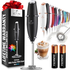 Zulay Kitchen Milk Frother Wand – Handheld Electric Foam Maker for Coffee & Lattes