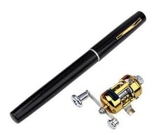 Black and gold pen with a small mechanical component on a white background
