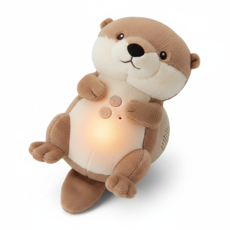 Soothe and snuggle otter plush baby sound machine toy with lights and breathing motion