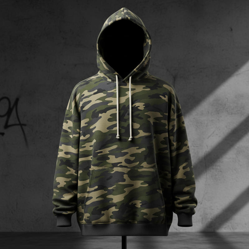 Urban Camo Retro Oversized Hoodie Streetwear